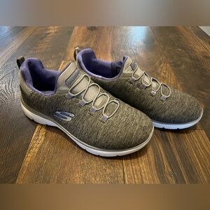 Skechers Women's Gray and Purple Sneakers